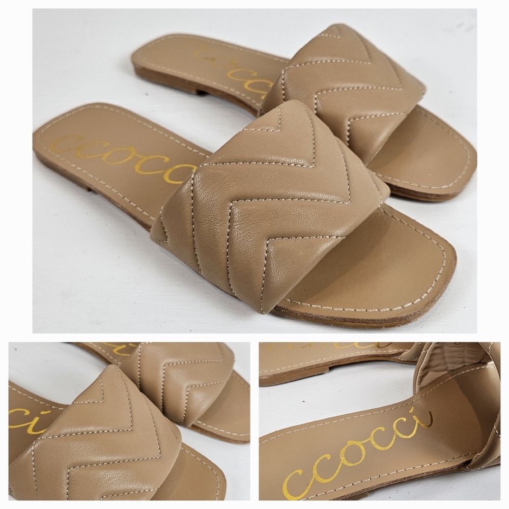 Ccocci Courtney slip on slipper Summer time Sandals! Quilted Sz 7.5